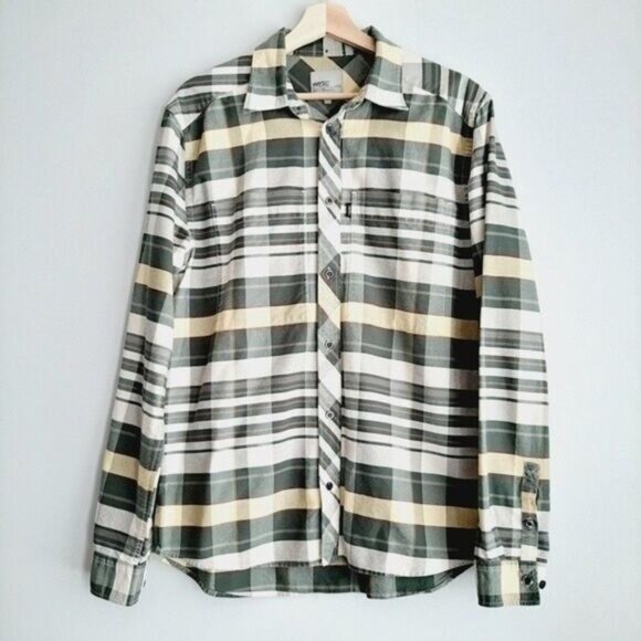 WESC Button Down Plaid Cotton Shirt Men's Sz L - Picture 2 of 10